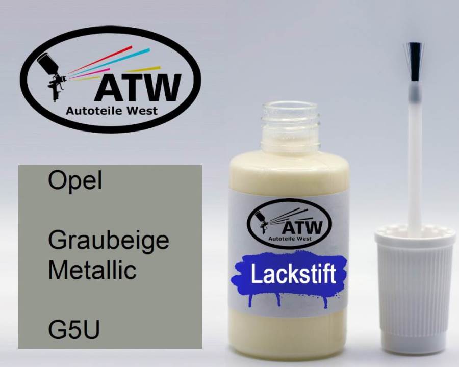 Opel, Graubeige Metallic, G5U: 20ml Lackstift, von ATW Autoteile West.